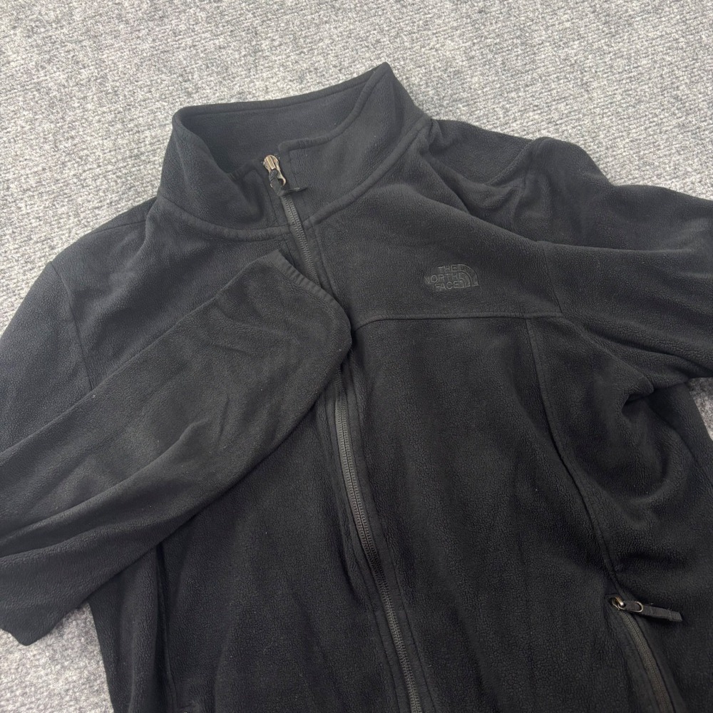 The North‎ Face Fleece Jacket Large Black Full Zip Mock Neck Mens